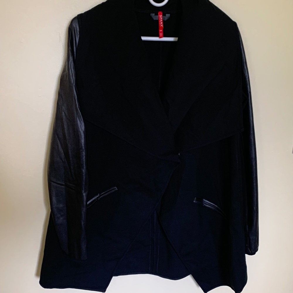 Spanx Drape Front Wrap Jacket, Black Size Small - Picture 3 of 3